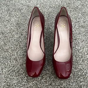 Vince Camuto deep red paten heels